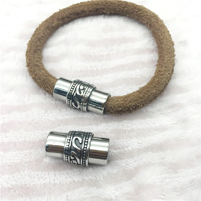 

8mm Hole 316l Stainless Steel Leather Bracelet Magnetic Clasp Connectors Charm Totem Magnet Buckle Jewelry Findings Wholesale