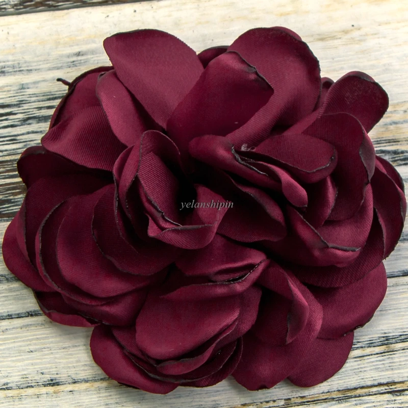 10PCS 8CM 20 Colors Vintage Artificial Fabric Flower For Girls Headband Chic Hair Flowers Hair Clip For Hair Accessories DIY