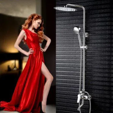 

Copper shower faucet stainless steel shower head hoses, Bathroom rainfall shower faucet mixer tap,Wall mounted shower faucet set