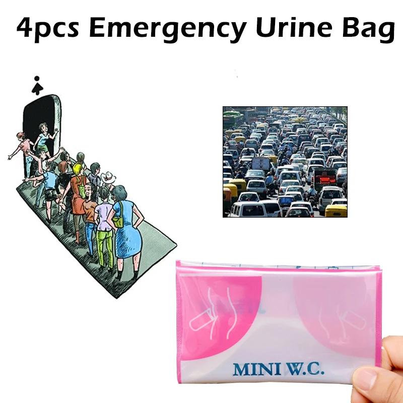 

4Pcs/Box 600cc Boys Girls Pee Trainer Portable Emergency Urine Bag Mini Toilet Travel Camping Car Disposable Urinal Bag