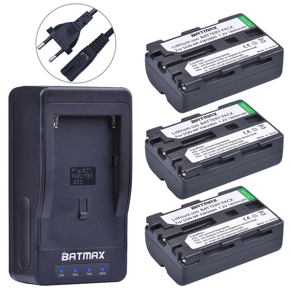 

Batmax 3Pc NP-FM500H FM500H Batteries+LED Ultra Rapid Charger for Sony A57 A65 A77 A99 A350 A550 A580 A900 Camera