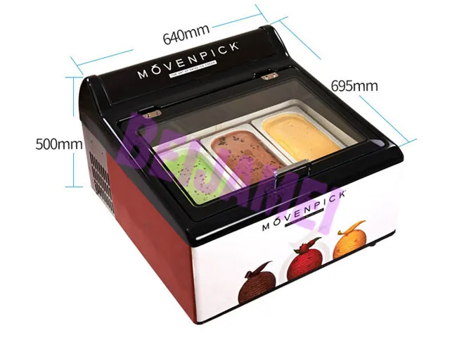 BEIJAMEI ขนาดเล็กตาราง Top Ice Cream Gelato ตู้โชว์ขนาดเล็กอิตาเลี่ยน Gelato ตู้แช่แข็งไอศกรีมผลไม้จอแสดงผลตู้