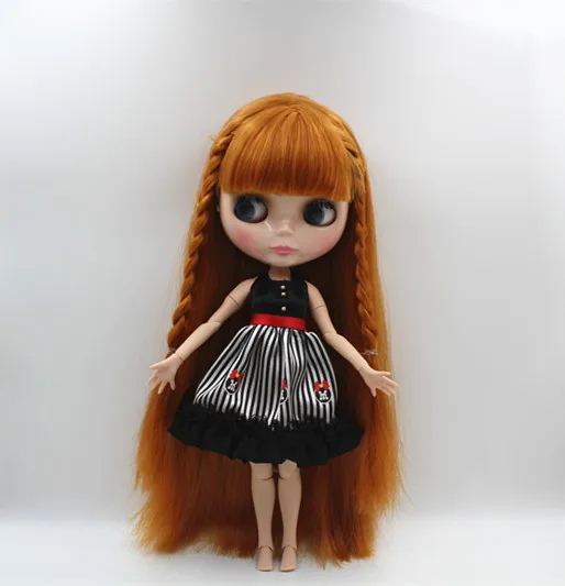 

Blygirl Blyth doll Wheat color bangs straight hair nude doll 30cm joint body more joint body 19 joint DIY doll can change