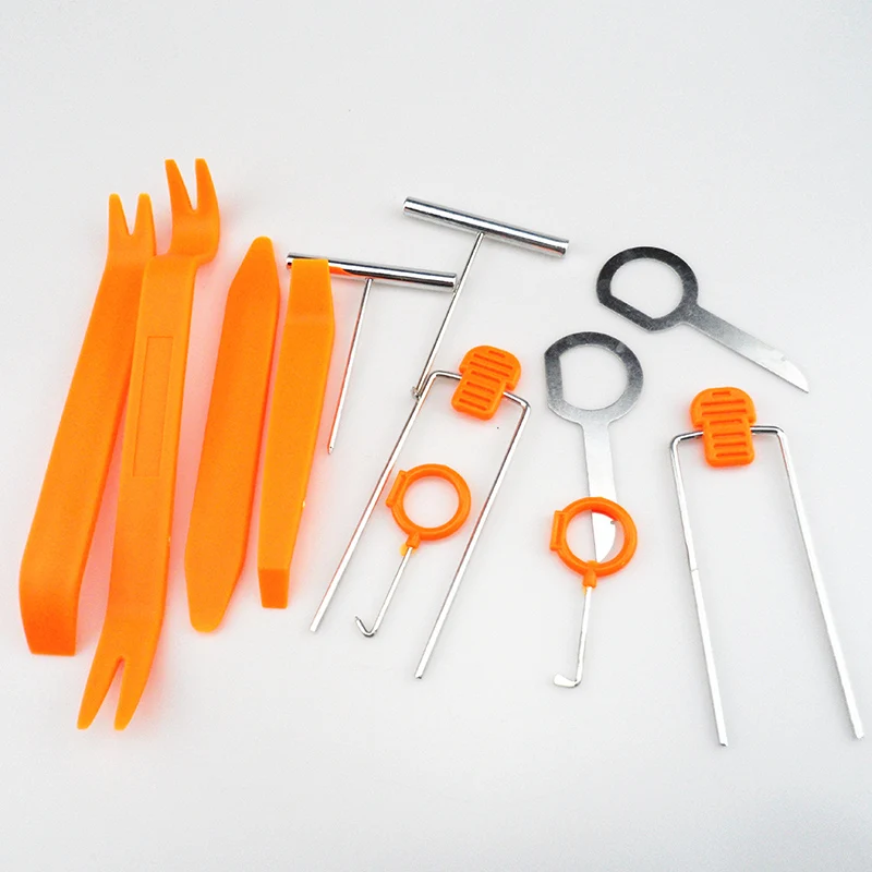 

12Pcs plastic car radio panel audio removal installation tool kit for Audi Q3 Q5 SQ5 Q7 A1 A3 S3 A4 S4 RS4 RS5 A5 A6 S6 C6 C7 S5