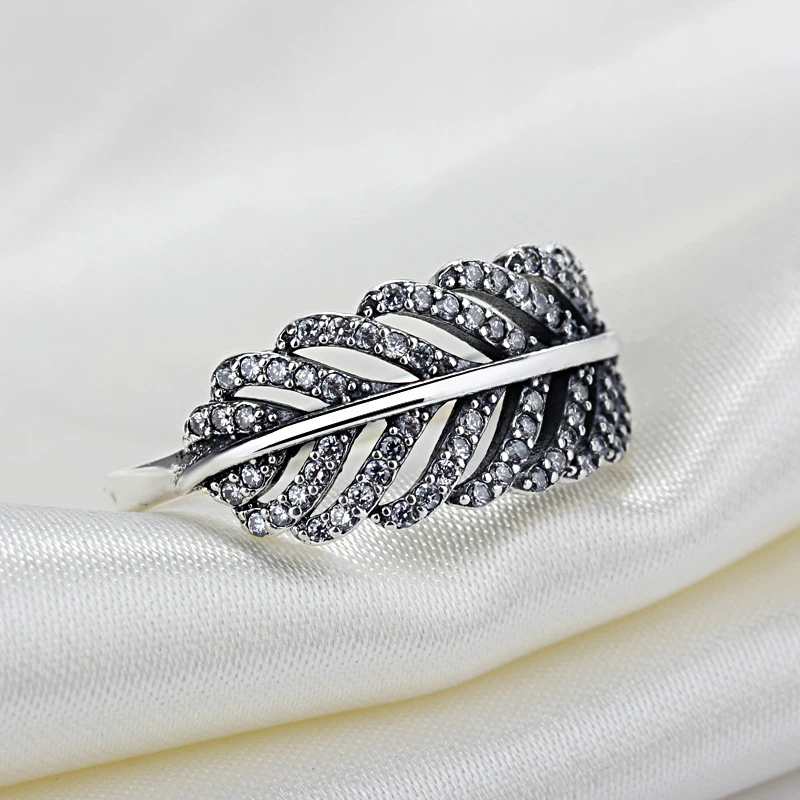 CUTEECO New CZ Zircon Finger Rings For Women Fashion Silver Color Leaves Fit Brand Rings Wedding Engagement Jewelry