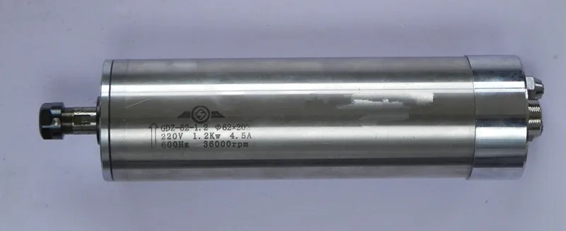 

1,5 л.с. 1,2 кВт ER11, 36000 об/мин, прецизионный высокоскоростной двигатель шпинделя, водяное охлаждение, 220 В переменного тока, 4,5 А, 600 Гц, 62 мм, 4 подшипника, фрезерный станок с ЧПУ