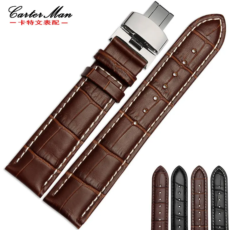 New High quality Genuine leather watchband 18mm 19mm 20mm 21mm 22mm leather strap for Tissot watch  with folding buckle