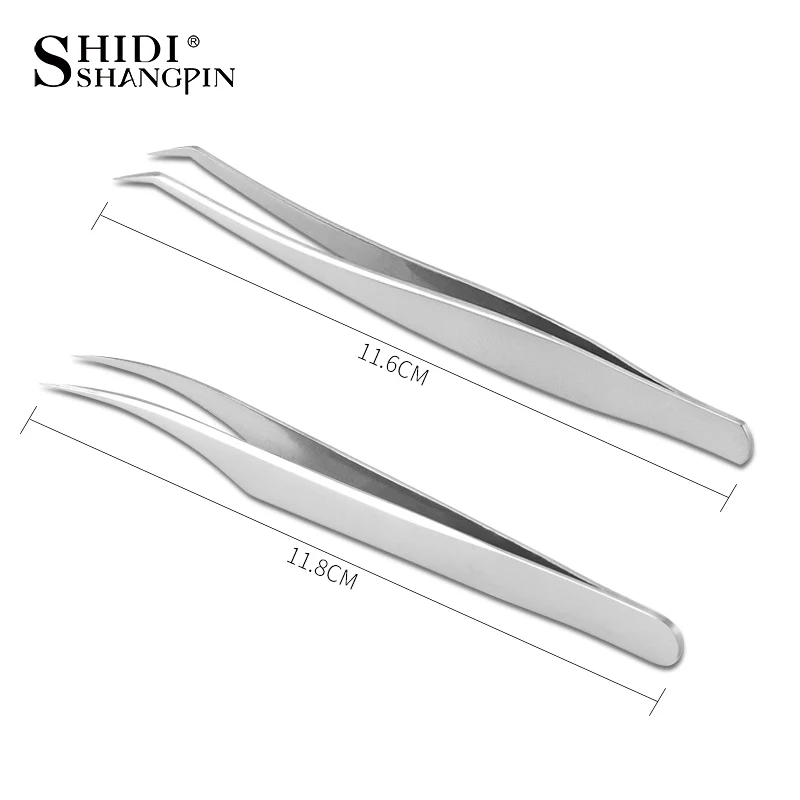 YSDO 2 PCS Eyelash Extension Tweezers Makeup Tools For Individual Lashes Stainless SteelTweezers False EyelashesTweezers Kit