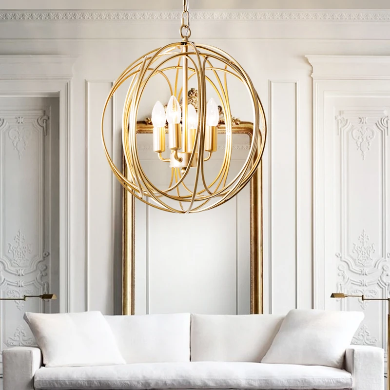 Modern luxury golden global ball pendant light lamp LED living dinning room bedroom stylish gold globe LED hanging lamp light