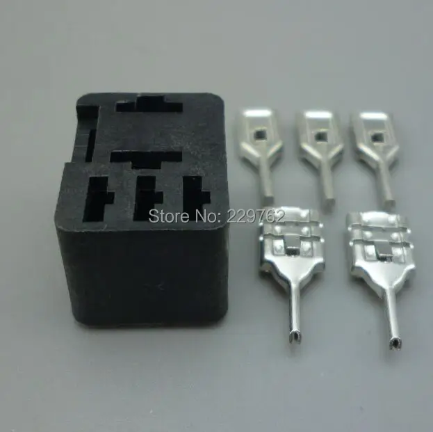 Shhworldsea Automotive Relay Sockets 5 Pin PCB Mount For Series Relays Car Relay Connector Auto Relay Holder 5pcs 6.3mm terminal