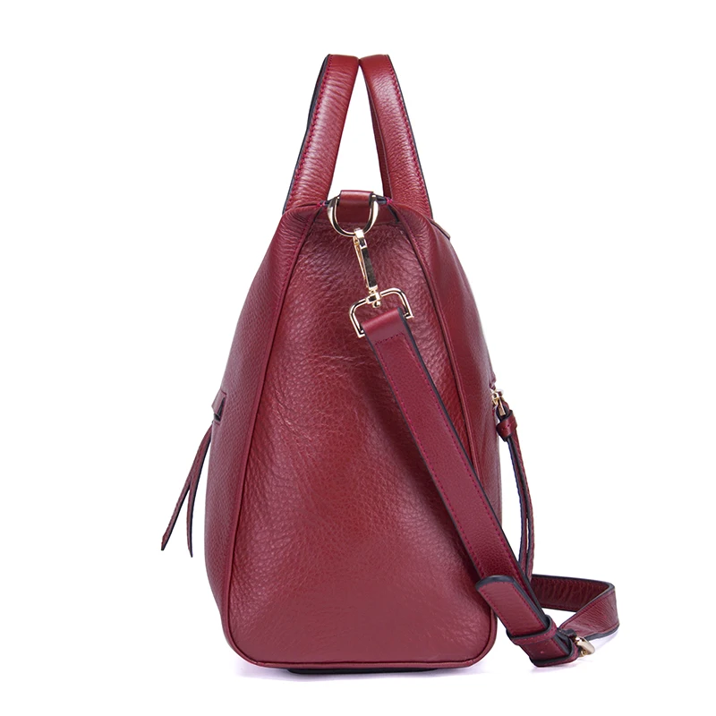 CONTACT\'S Fashion Crossbody Bags for Women Genuine Leather Handbag Large Capacity Versatile Shoulder Bag Red High Quality