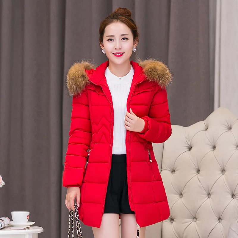 Mùa đông Ấm Phụ Nữ Parkas Dài Cotton Mỏng Rắn Nữ Choàng Sửa Chữa Eo Phụ Nữ Áo Khoác của Bông Dày Độn Áo Khoác