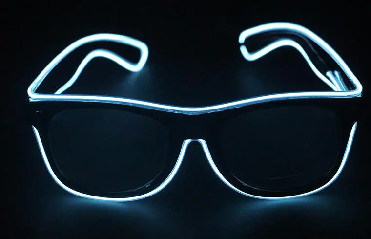 El Wire Glow Eye Glasses Led DJ Bright Safety Light Up Led flashing glasses Cool Halloween Christmas Birthday Party Eyewear gift