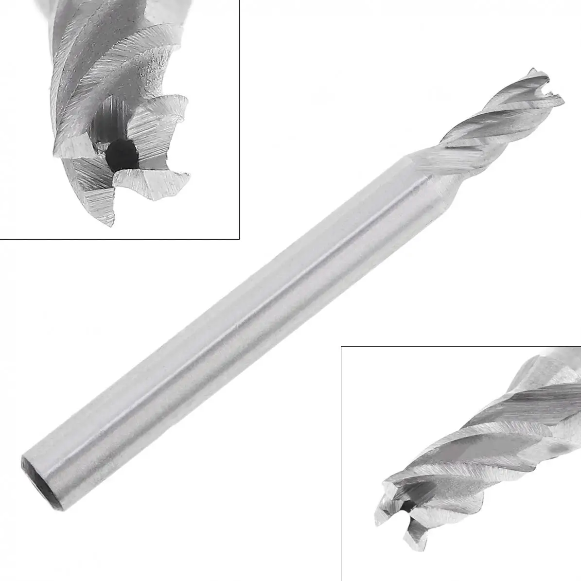 4.5mm 4 Flute HSS & Aluminum End Mill Cutter with Super Hard Straight Shank for CNC Mold Processing Hollow Cutting