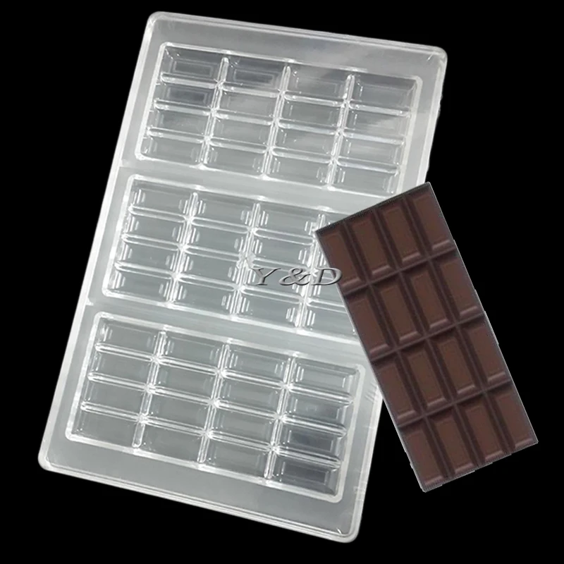 DIY 3 D  4-Lines Bar Polycarbonate PC Chocolate Mold Confectionery Formas Para Chocolate Baking Tools