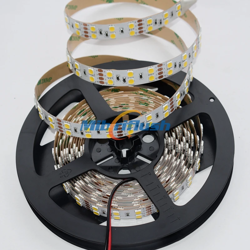 21-23LM/led IP20 Non-Waterproof 5050 Double line led strip 24V Epistar Chip 600led/5m/reel Color Changing 28.8W/M 3000K-6500K