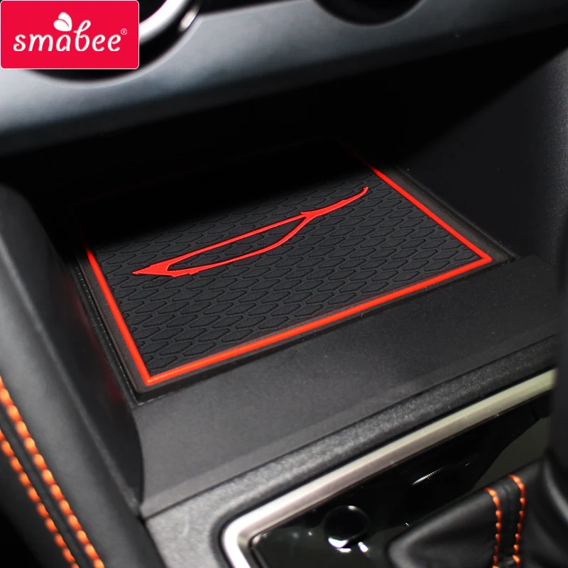 smabee Gate slot Mats For Subaru IMPREZA 2018 - 2019 Interior Accessories Door Pad Car Cup Holders Non-slip mats Rubber Coaster