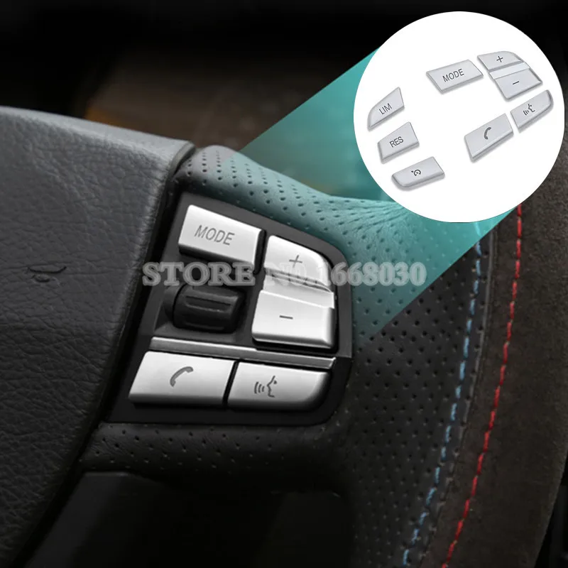 

7pcs Inner Steering Wheel Button Trim Cover For BMW X3 F25 2011-2017 X4 F26 2014-2017 Car Decoration Car Accesories Interior