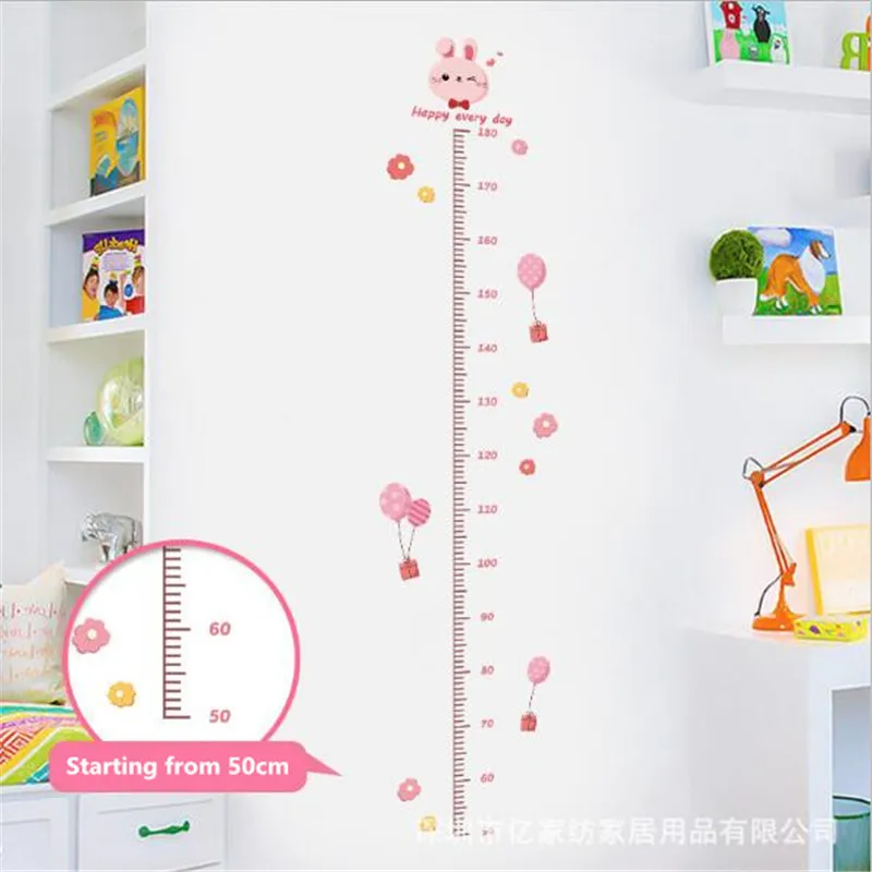 1PC 4 Styles Cute Cartoons Height Sticker For Kids Room Bedroom Height Meter Wall Stickers Home Decor 45*60cm