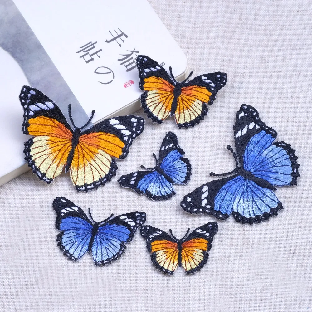 

5pcs/lot High Quality Butterfly Patches Iron On Patches for Clothing Applique for Dress Sweater Jeans Pants DIY accessories