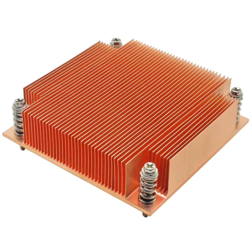 

1U server CPU cooler copper skiving fin heatsink for Intel 1150 1151 1155 1156 i3 i5 i7 Industrial computer Passive cooling