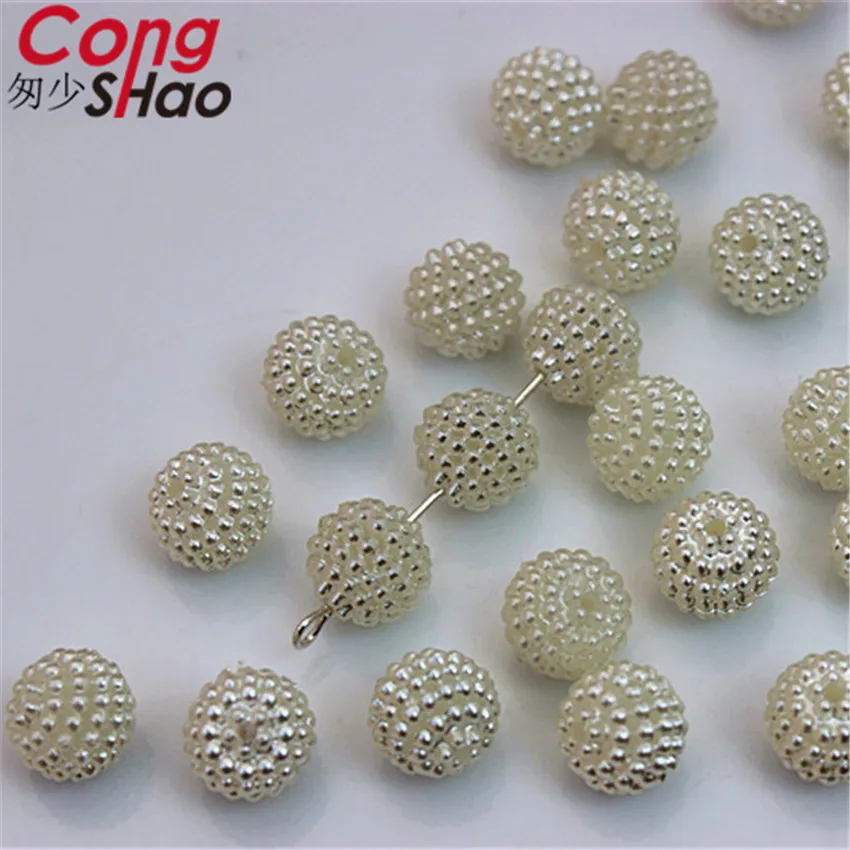 Cong Shao 10/11/12/14/19mm Bayberry Ball Hole Beads ABS Shamballa Charm Garment Beads For DIY Bracelet beads Accessories YB176