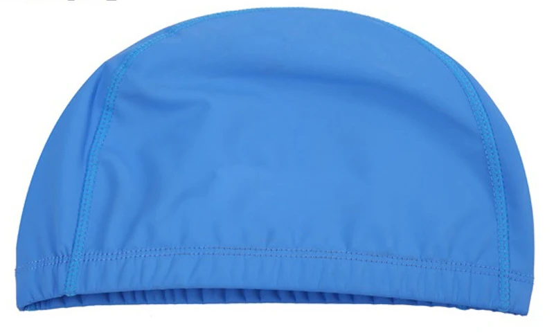 Gorro de natación elástico para hombre y mujer, gorro de natación en blanco, tejido de PU impermeable, protege las orejas y pelo largo, 2024