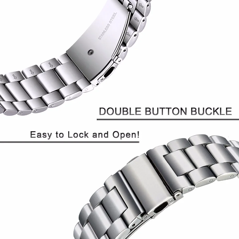 18 20 22 24 mm Voll-Edelstahl-Armband für SAMSUNG GEAR S3 S2 Classic Straps Galaxy Watch 42 46 mm Huawei Watch 2 Pro/GT – Detail 11