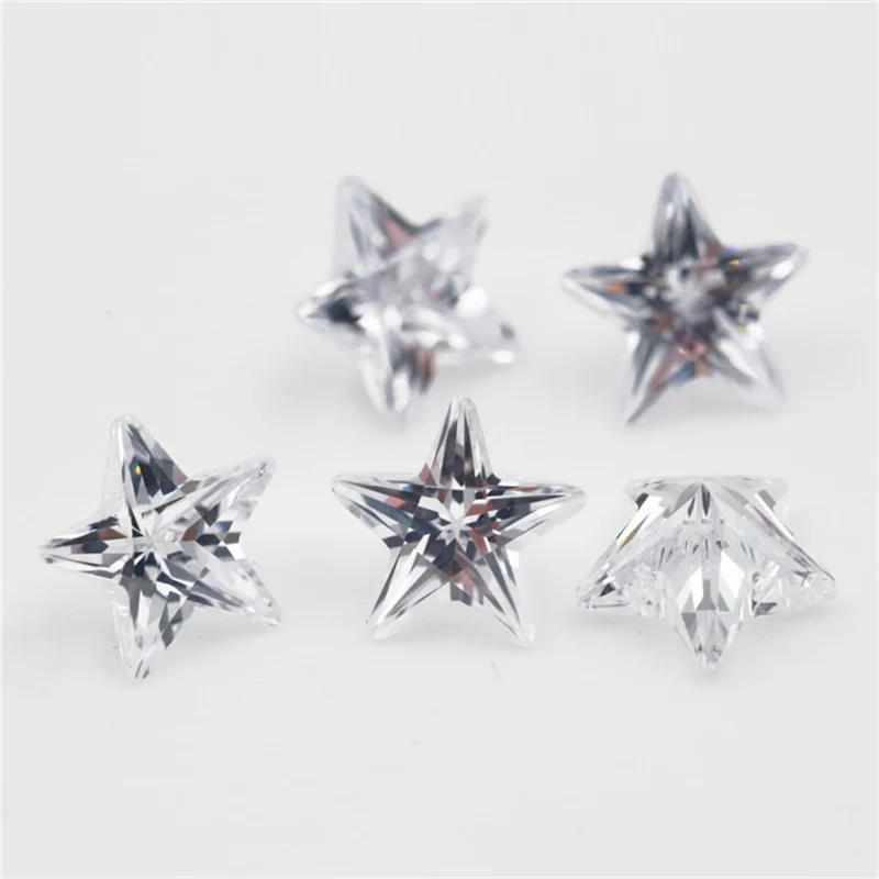 Größe 3x3mm~10x10mm Sternförmig Geschnittene Lose CZ-Steine AAAAA Weißer Kubischer Zirkonia Synthetischer Edelstein für Schmuckherstellung – Detail 4