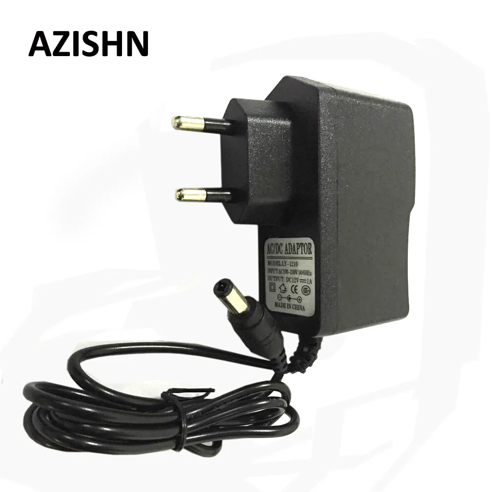 

AZISHN AC 100-240V DC 12V 1A EU вилка AC/DC адаптер питания, зарядное устройство, адаптер питания для камеры видеонаблюдения (2,1 мм * 5,5 мм)