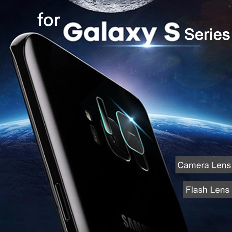 Rear Camera lens Cover Back Flash + Len Protector For Samsung S6 Edge S9 Plus Note 5 7 FE Tempered Glass Film