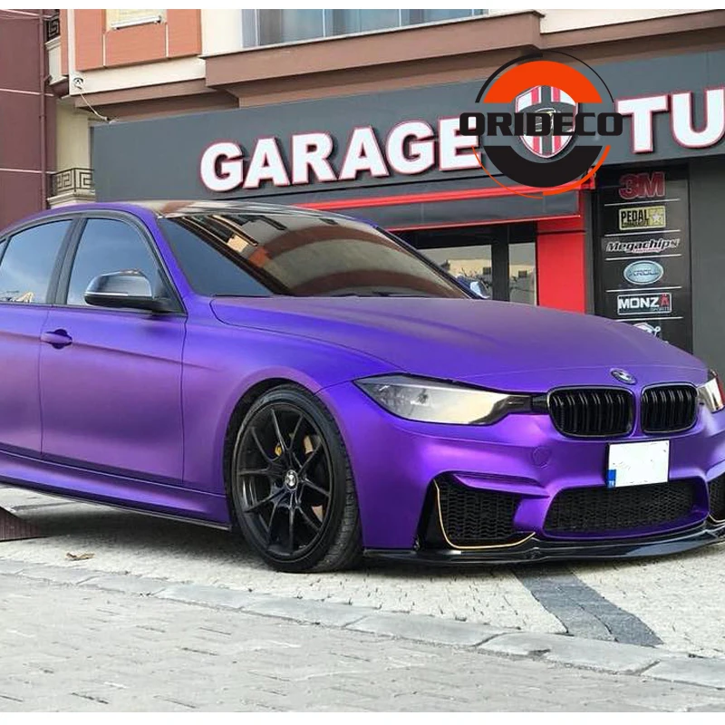 100/150/200/300/500cm Premium Purple Matte Metallic Car Vinyl With Air Channels Satin Purple Metallic Car Film Decoration