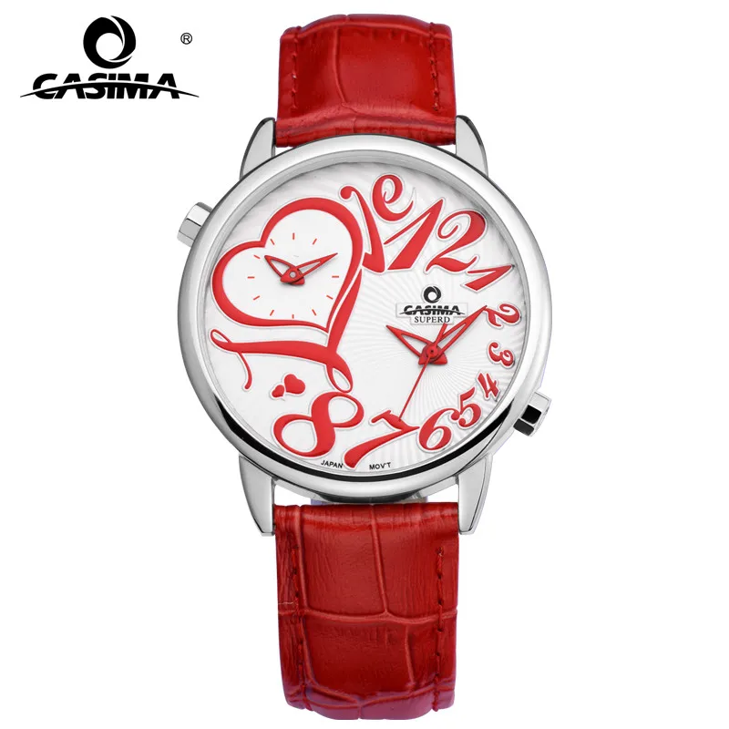 Luxury Brand Watches Women Fashion Casual Double Time Zone Heart Digital Women's Quartz Wrist Watch CASIMA #2602