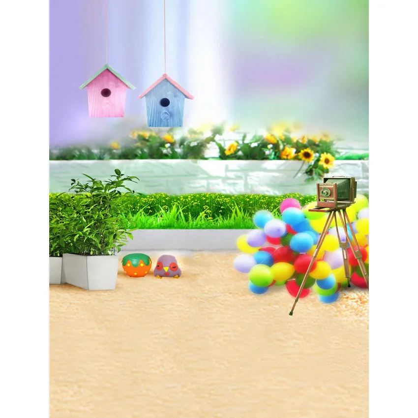 

LIFE MAGIC BOX Studio Backdrop Bird Nest Balloon Baby Shower Boy Backgrounds S-2440