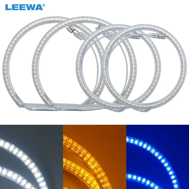 LEEWA 2X131mm 2X115mm Car SMD LED Halo Rings Angel Eyes DRL Head Lamp For BMW E84/X1(2010-2011) Non-projector White #CA3971