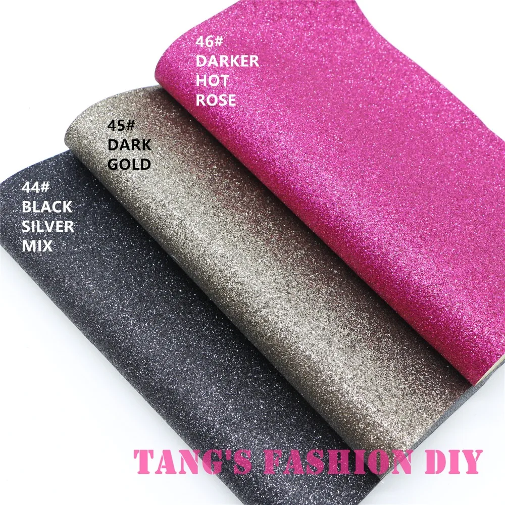 23PCS---20X22CM DIY Hair Bow Material Glitter Synthetic Faux PU Leather