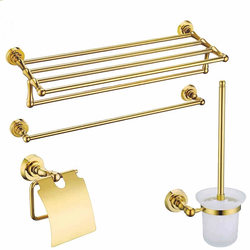 Gold Brass Copper High quality 4PCS/Set golden bathroom ware Bathroom hardware accessories Set