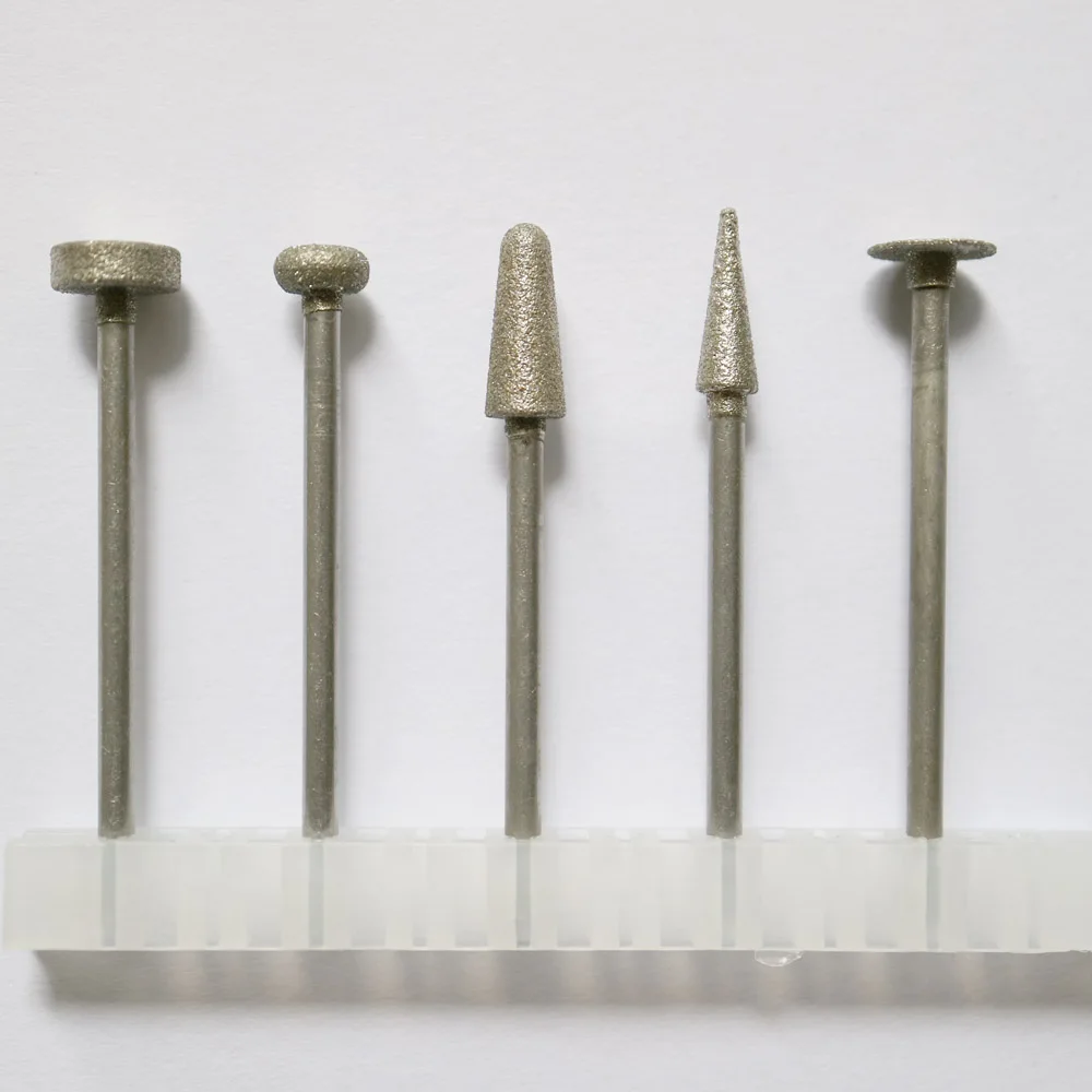 10pcs mixed dental lab tool 2.35mm shank HP diamond burs Diamond grinding head Denture jade Emerald polishing