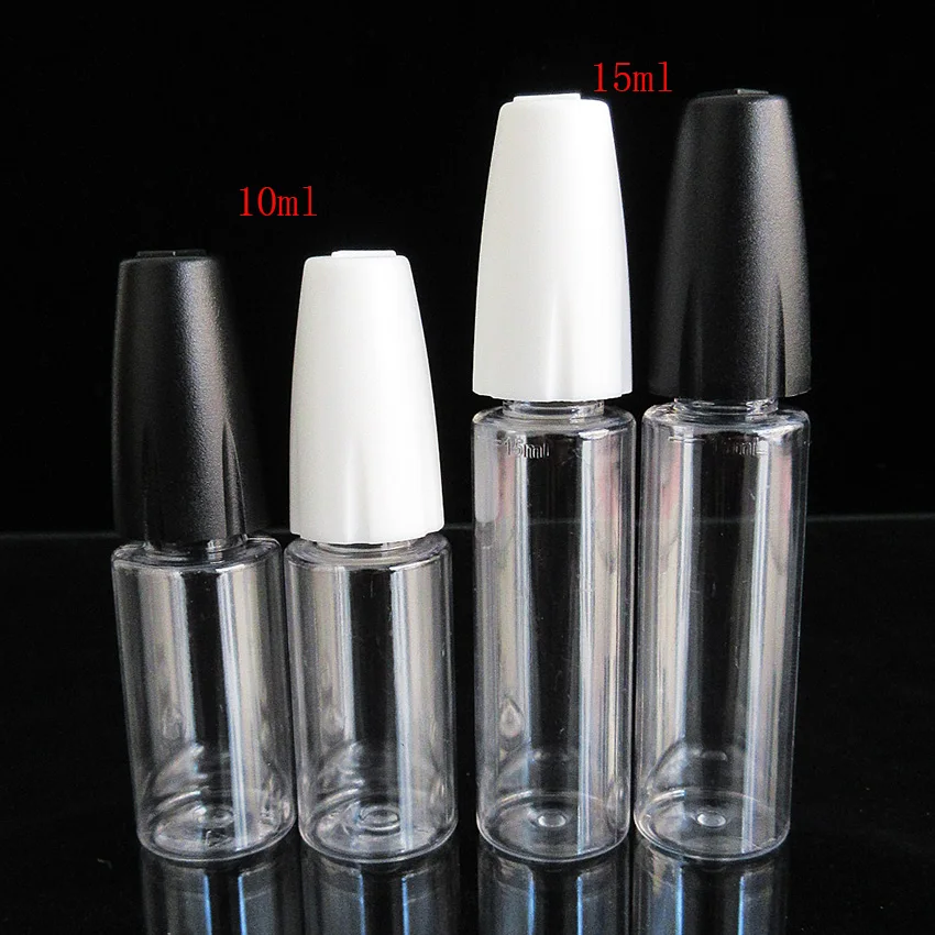 10pcs 15ML New design PET Empty Refillable Bottle,Needle tip Dropper Bottle for Ego,E liquid ,Clear Plastic Small needle Bottl