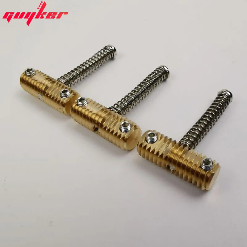 3 Pcs Highgrade 10.8mm Brass Compensated Thread Saddles Set with Wrench Highgrade Replacement Part for Tele TL Electric Guitar