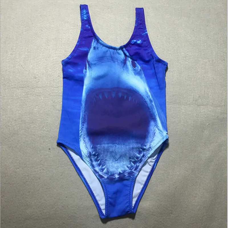 Girls Swimwear One-piece Swimsuit for Kids Bathing Suit Character Animal Tiger Shark Dog Swimming Suit for Children Clothes 3-10