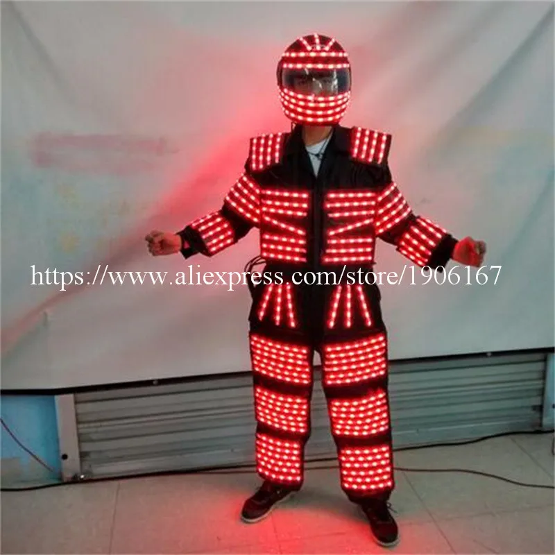 

Colorful Led Luminous Robot Suit LED Clothing Growing Light Kryoman Ballroom Party Costume For Night Club Bar DJ