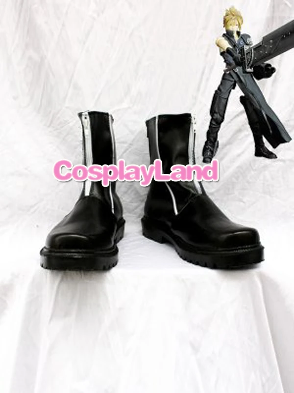

Final Fantasy VII Cloud Strife Short Black Cosplay Boots Shoes Game Party Cosplay Boots Custom Made for Adult Men Shoes