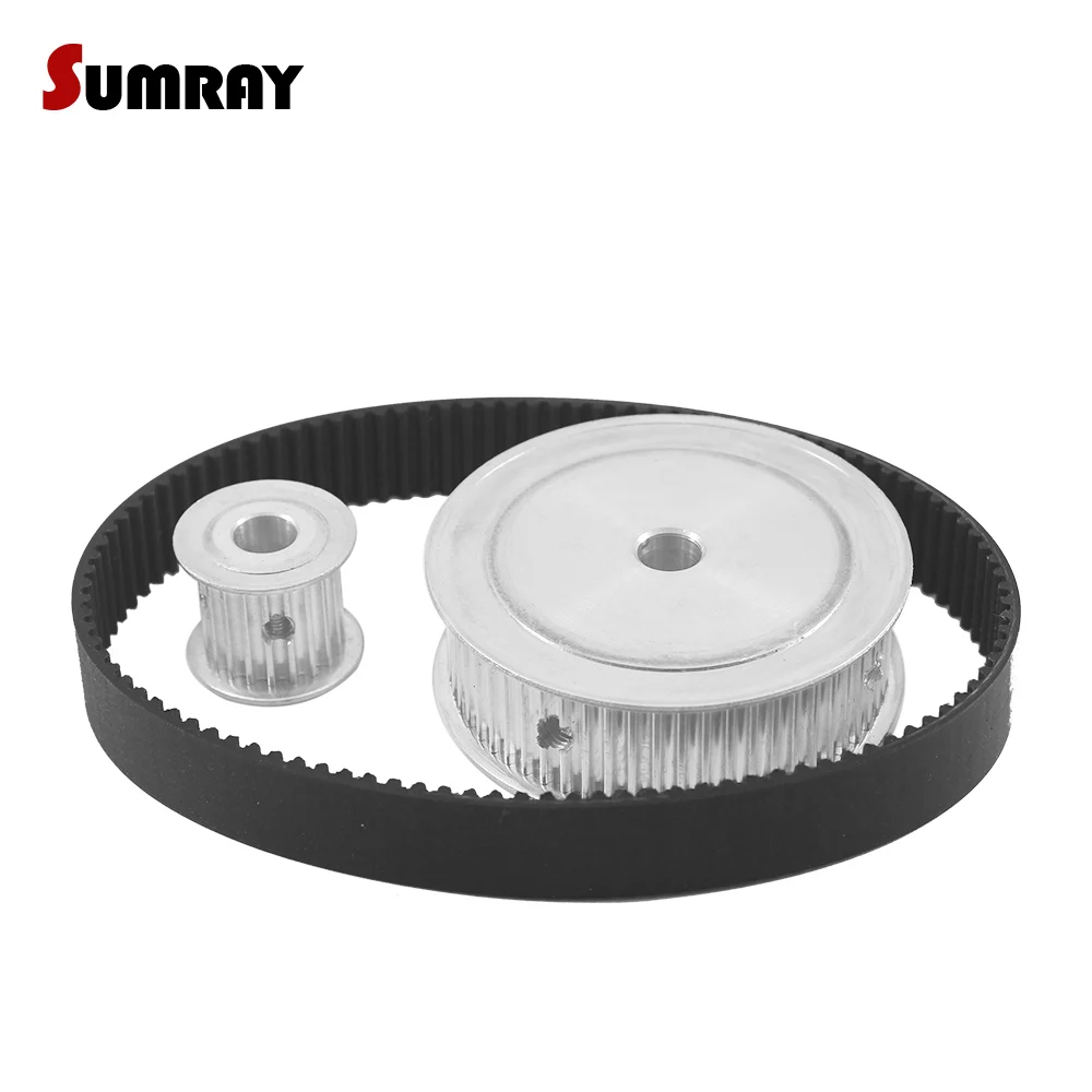 HTD3M 1:3 Ratio Timing Pulley Belt Kit 3M 20T 60T 16mm Belt Width Reduction 1:3 Gear Belt Pulley Set 3M-324 Transmission Belt