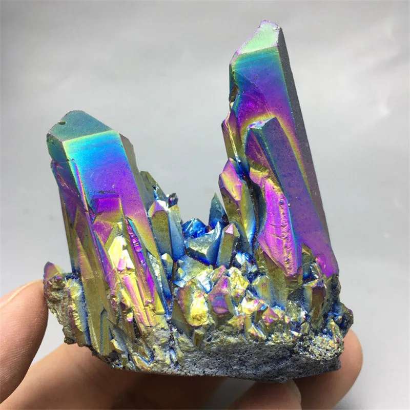 

1PC 80-120g color Aura Quartz Crystal Titanium Bismuth Silicon vug Rainbow