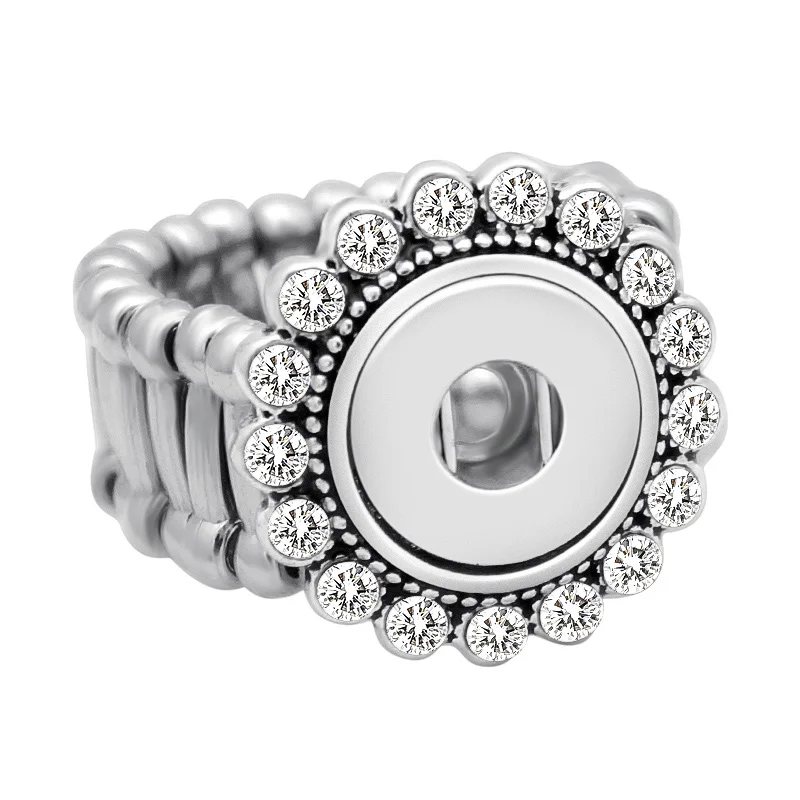 hot sale JZ0010 Elegant Round Metal snap rings trendy flexible fit 12MM&18MM snap buttons DIY fittings wholesale women