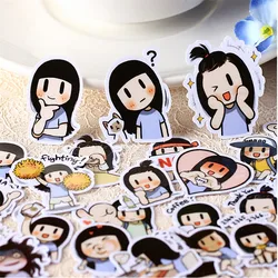 40 adet yaratıcı sevimli kendinden yapılmış gülümseme fırça/güzel kız Scrapbooking çıkartmalar/dekoratif Sticker /DIY zanaat fotoğraf albümleri