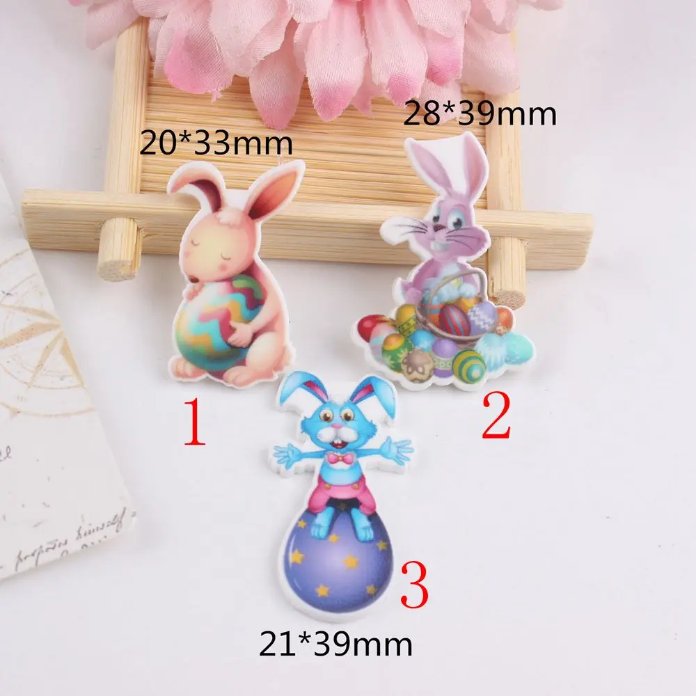 

100pcs/lot kawaii resin cabochons Easter rabbit Bunny eggs planar resin for diy decoration crafts phone hair accessories