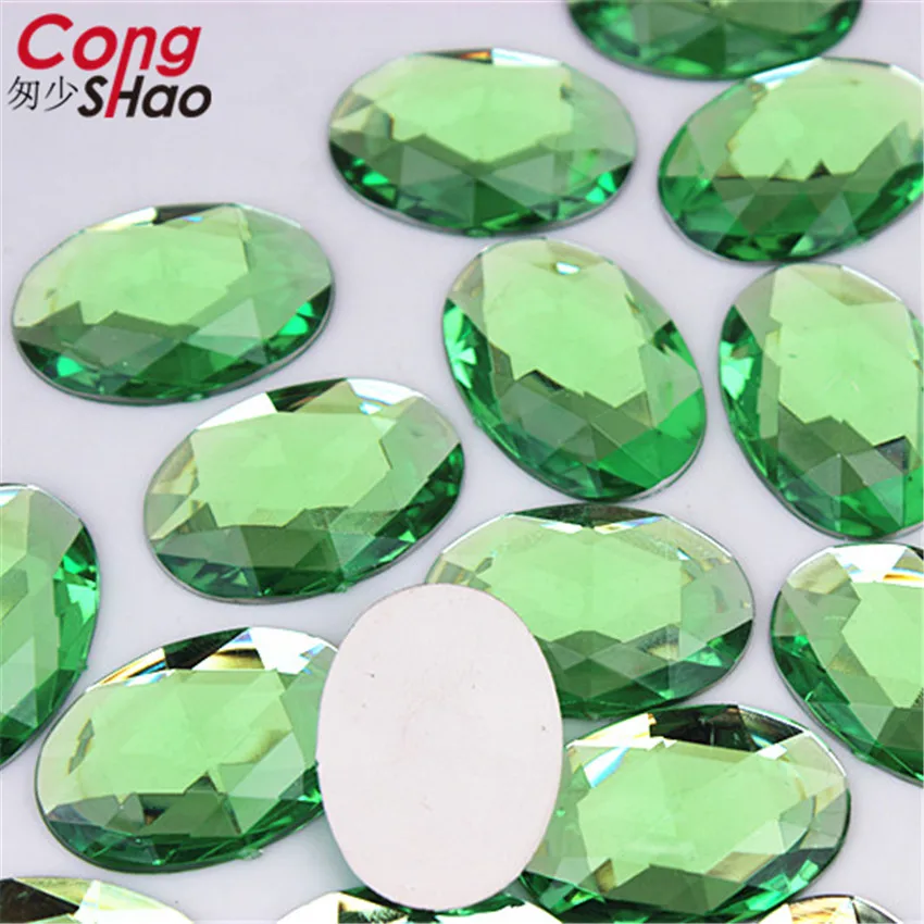 Cong Shao 100PCS 18*25mm Ovale Form Acryl Strasssteine Flatback Steine Und Kristalle Für Kostüm Handwerk DIY Dekoration YB137 – Detail 14