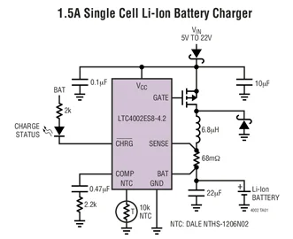 LTC4002EDD-4.2 LTC4002EDD-8.4 LTC4002 - Standalone Li-Ion Switch Mode Battery Charger